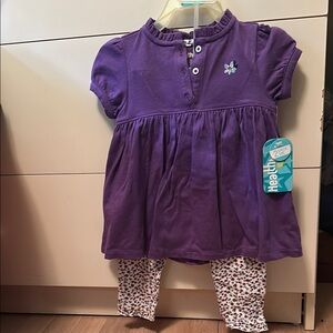 Healthtex Purple Top and Floral Leggings Set